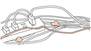 長期休みの前に留守番電話装置の準備はできていますか? 大掃除、配線の処理に困っている